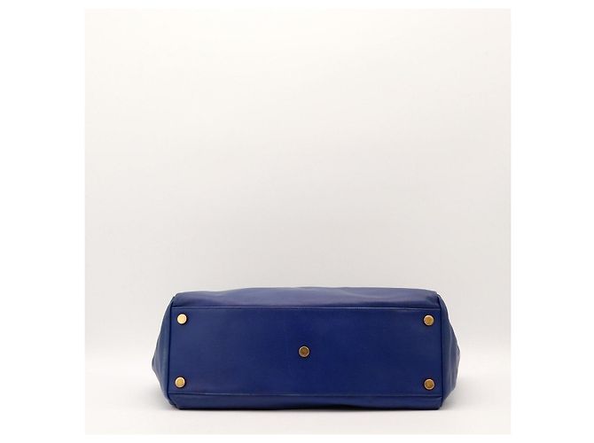 Autre Marque Borsa Tote Saint Laurent in pelle blu - vista 5