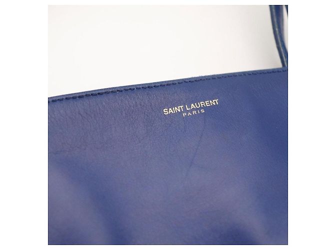 Autre Marque Borsa Tote Saint Laurent in pelle blu - vista 7