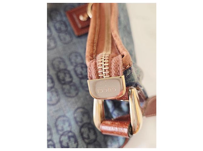 Borsa a Tracolla Gucci Vintage Denim GG Abbey - vista 10