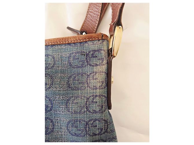 Borsa a Tracolla Gucci Vintage Denim GG Abbey - vista 11