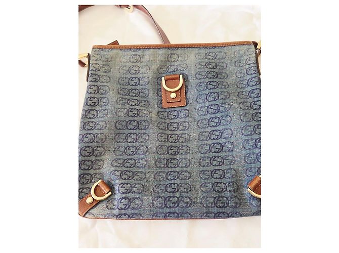 Borsa a Tracolla Gucci Vintage Denim GG Abbey - vista 13