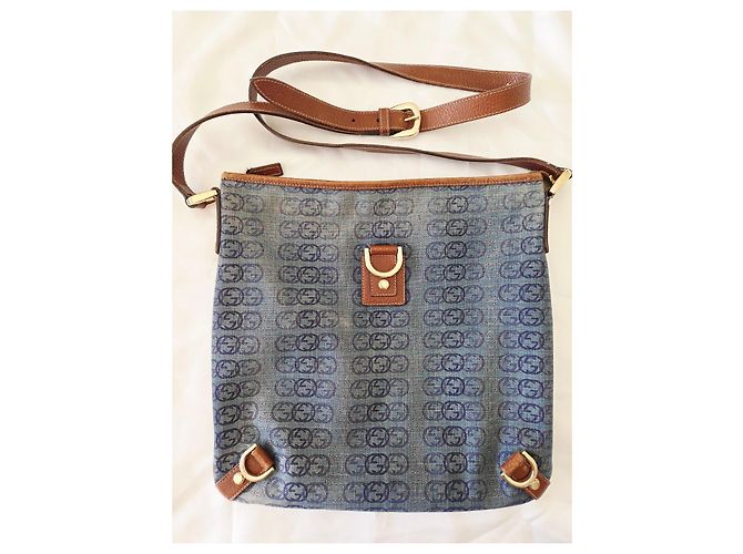 Borsa a Tracolla Gucci Vintage Denim GG Abbey - vista 20
