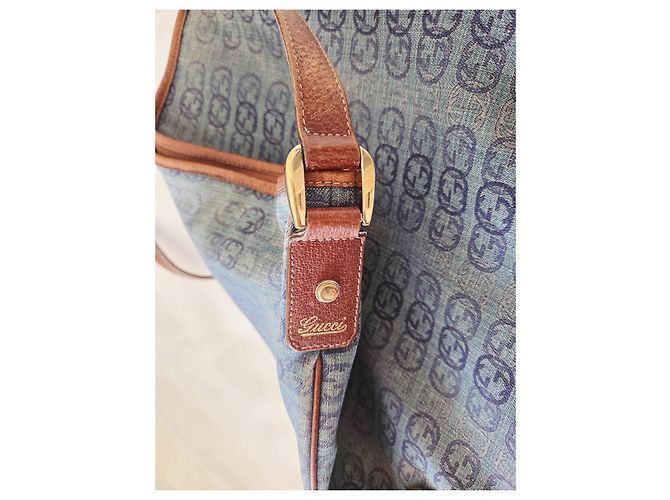Borsa a Tracolla Gucci Vintage Denim GG Abbey - vista 3
