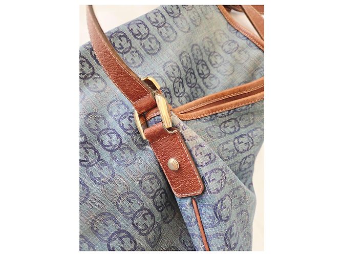 Borsa a Tracolla Gucci Vintage Denim GG Abbey - vista 4