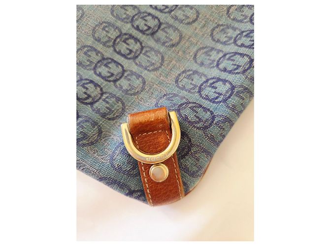Borsa a Tracolla Gucci Vintage Denim GG Abbey - vista 5