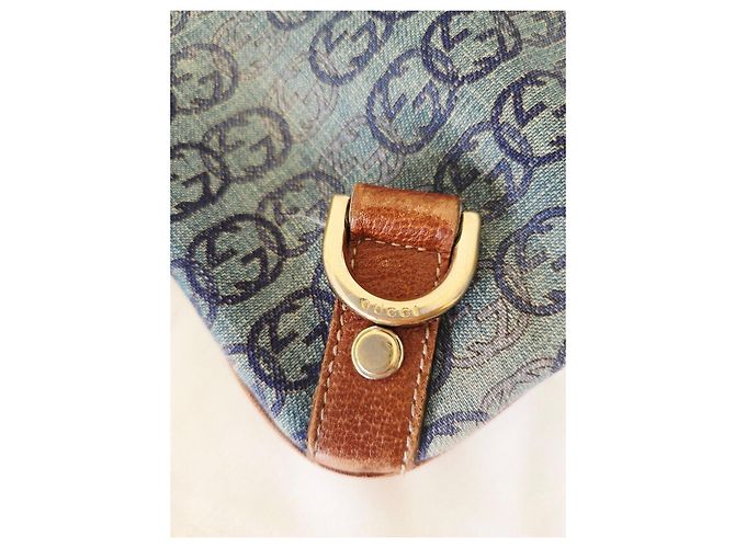 Borsa a Tracolla Gucci Vintage Denim GG Abbey - vista 6