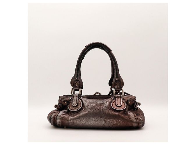 Borsa Chloé Paddington Satchel in pelle metallizzata - vista 3