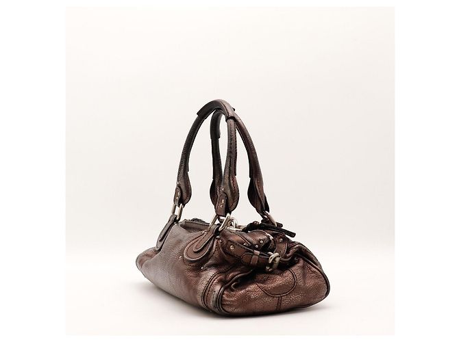 Borsa Chloé Paddington Satchel in pelle metallizzata - vista 4