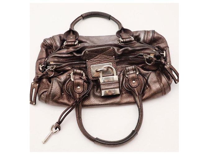 Borsa Chloé Paddington Satchel in pelle metallizzata - vista 6