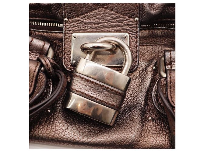 Borsa Chloé Paddington Satchel in pelle metallizzata - vista 7