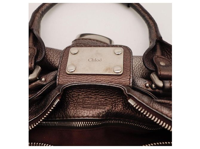 Borsa Chloé Paddington Satchel in pelle metallizzata - vista 8
