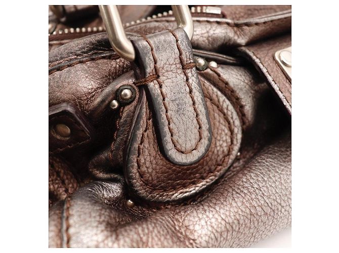 Borsa Chloé Paddington Satchel in pelle metallizzata - vista 9