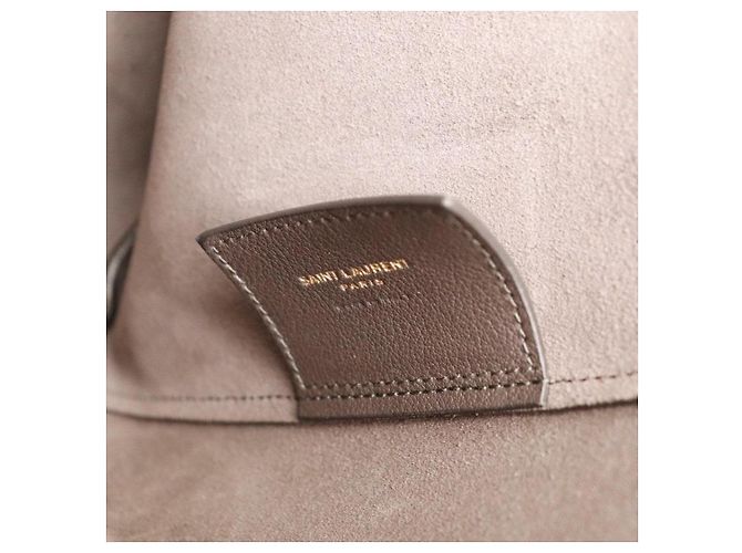 Autre Marque Borsa Tote Saint Laurent in pelle marrone scuro - vista 10