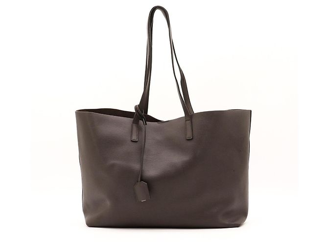 Autre Marque Borsa Tote Saint Laurent in pelle marrone scuro - vista 3