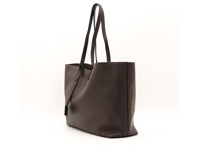 Autre Marque Borsa Tote Saint Laurent in pelle marrone scuro - vista 4