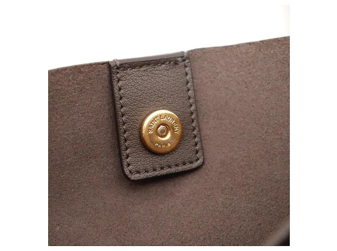 Autre Marque Borsa Tote Saint Laurent in pelle marrone scuro - vista 8