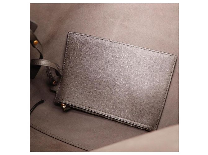 Autre Marque Borsa Tote Saint Laurent in pelle marrone scuro - vista 9
