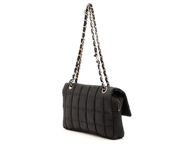 Borsa a tracolla Chanel in nylon nero - vista 4