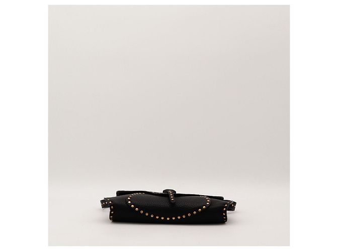 Céline Borsa a tracolla Celine in pelle nera con borchie dorate - vista 5
