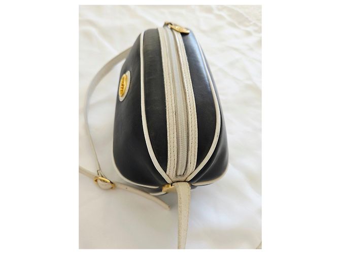Borsa a tracolla Vintage Gucci in pelle blu navy e bianca - vista 18