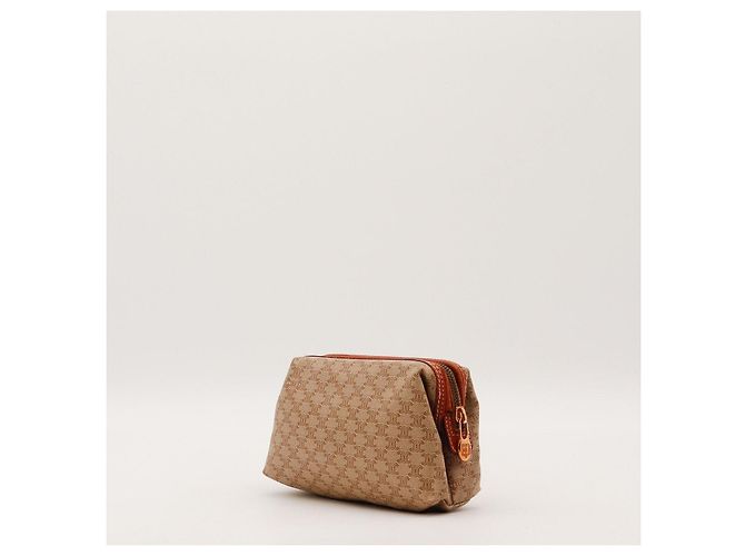 Céline Necessaire Celine Triomphe Canvas Leather Brown - vista 4