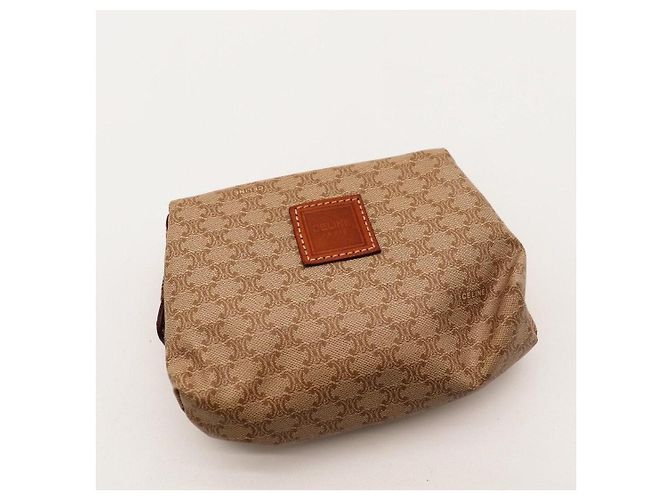 Céline Necessaire Celine Triomphe Canvas Leather Brown - vista 6