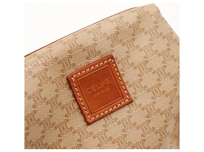 Céline Necessaire Celine Triomphe Canvas Leather Brown - vista 7