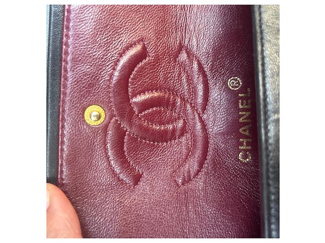 Borsa Chanel Vintage piccola dimensione 23 Double Flap in pelle d'agnello nera - vista 9