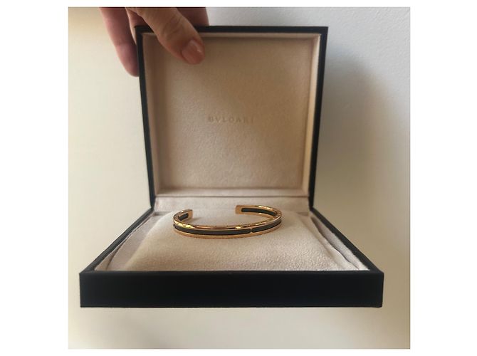Bracciale Bulgari B.zero1 oro rosa e smalto nero - vista 4