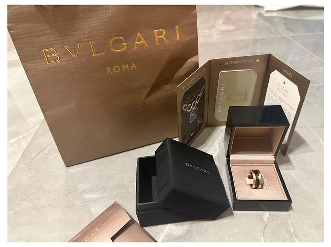 Bulgari Anello Bvlgari B.zero1 Oro Rosa 18k Ceramica Nera - vista 3