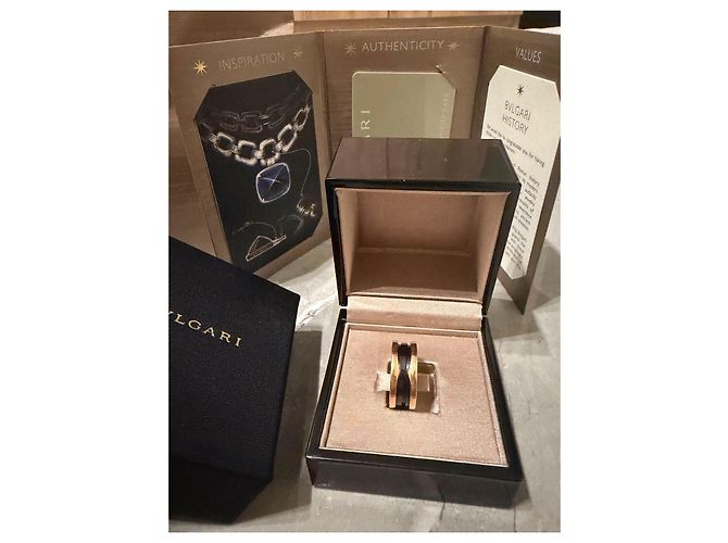 Bulgari Anello Bvlgari B.zero1 Oro Rosa 18k Ceramica Nera - vista 4