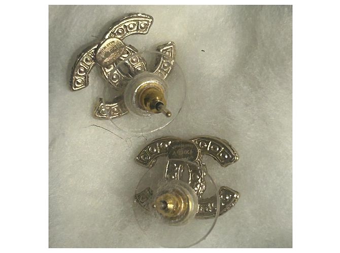 Pendientes Chanel CC Perlas Oro - vista 2