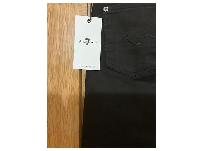 7 For All Mankind Vaqueros Slim Straight Negros Talla 26 - vista 5