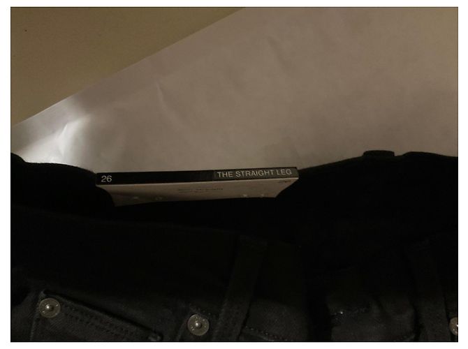 7 For All Mankind Vaqueros Slim Straight Negros Talla 26 - vista 7