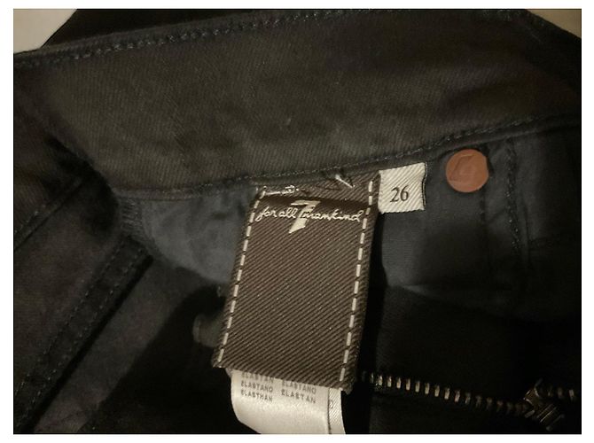 7 For All Mankind Vaqueros Slim Straight Negros Talla 26 - vista 8