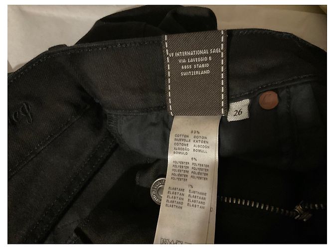 7 For All Mankind Vaqueros Slim Straight Negros Talla 26 - vista 9