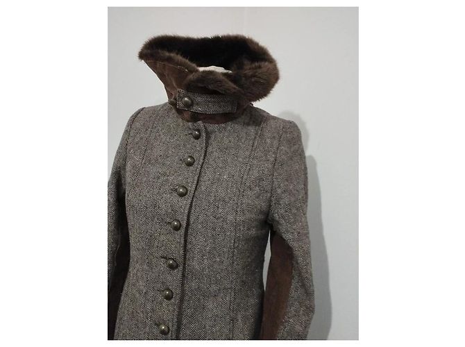 Autre Marque Ringspun Abrigo de Invierno de Tweed y Terciopelo - vista 10