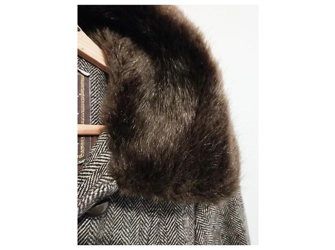 Autre Marque Ringspun Abrigo de Invierno de Tweed y Terciopelo - vista 11