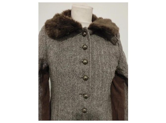 Autre Marque Ringspun Abrigo de Invierno de Tweed y Terciopelo - vista 20