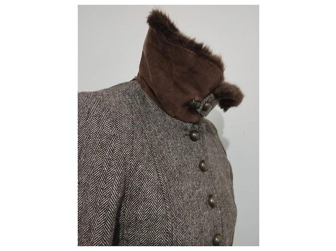 Autre Marque Ringspun Abrigo de Invierno de Tweed y Terciopelo - vista 4