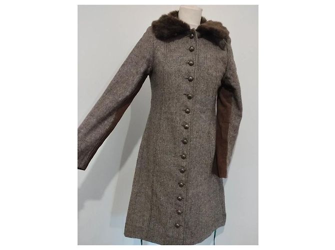 Autre Marque Ringspun Abrigo de Invierno de Tweed y Terciopelo - vista 5