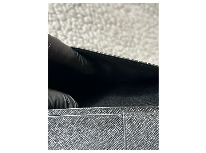 Louis Vuitton Brazza Wallet in Black Taiga Leather - view 13