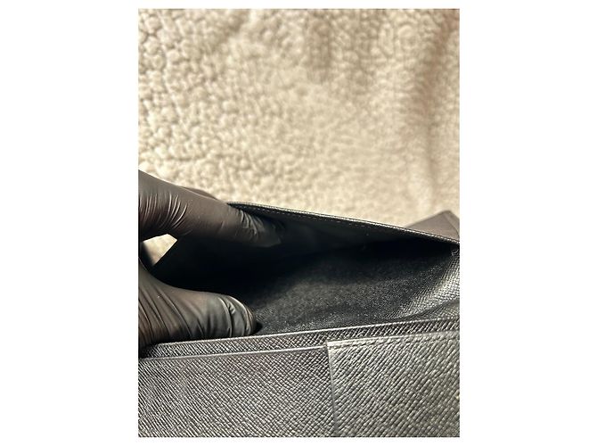 Louis Vuitton Brazza Wallet in Black Taiga Leather - view 14