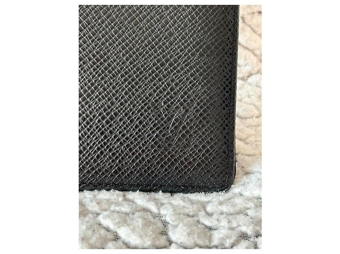 Louis Vuitton Brazza Wallet in Black Taiga Leather - view 3