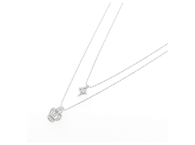 Autre Marque Collana Corona in Oro Bianco Au750 e Diamanti - vista 2