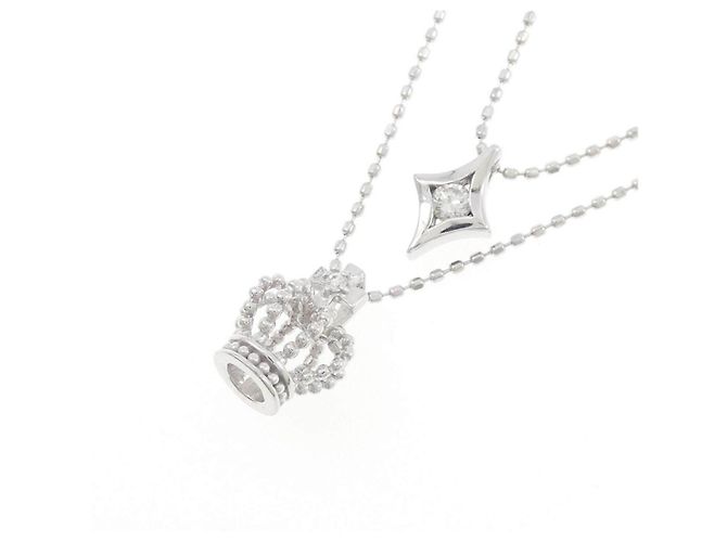 Autre Marque Collana Corona in Oro Bianco Au750 e Diamanti - vista 3