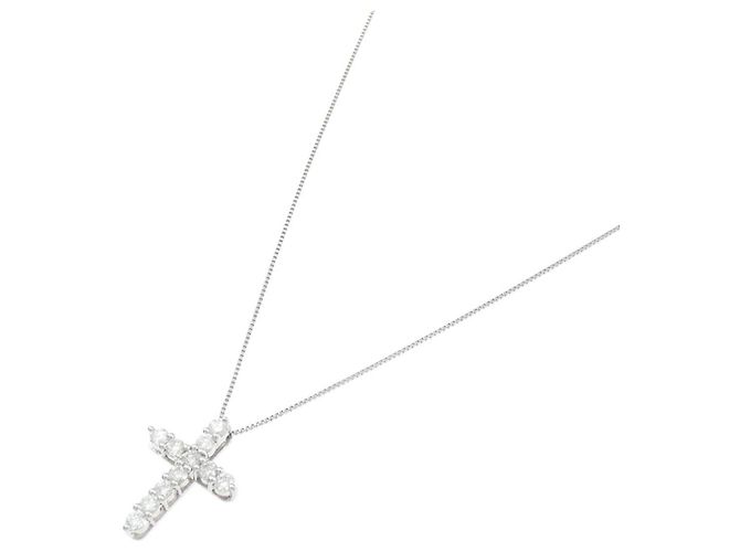 Autre Marque Collana Croce in Diamanti Pt900 Pt850 - vista 2