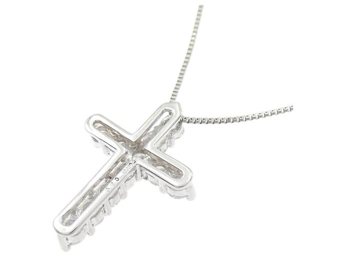Autre Marque Collana Croce in Diamanti Pt900 Pt850 - vista 4