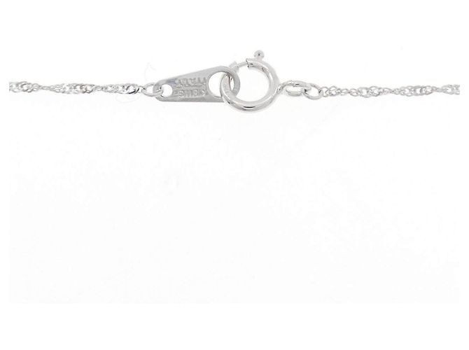 Autre Marque Collana Croce in Oro Bianco Au750 e Diamanti - vista 5