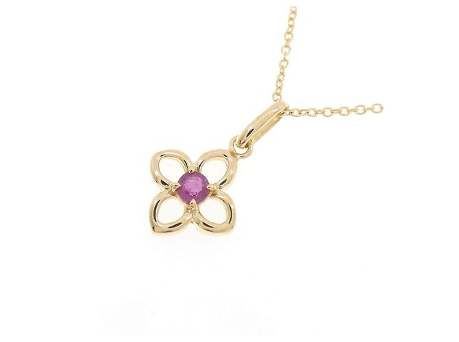 Autre Marque Collana Au750 Fiore Rubino - vista 3